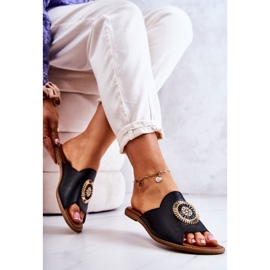 Lewski Shoes Kožené módní pantofle Lewski Boty 3132 / O Black černá 2