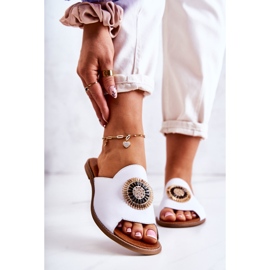 Lewski Shoes Kožené módní pantofle Lewski Boty 3132 / O White bílý 2