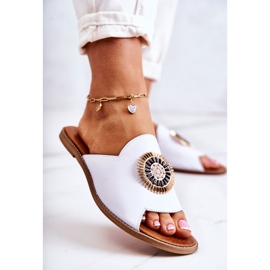 Lewski Shoes Kožené módní pantofle Lewski Boty 3132 / O White bílý 1