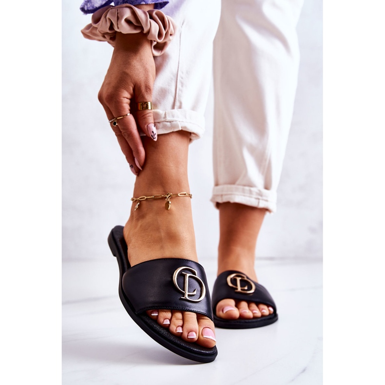 Kožené dámské pantofle Nicole 2735 Black černá 1