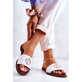 Kožené dámské pantofle Nicole 2735 White bílý 2