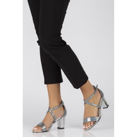 Stříbrné sandály Filippo DS1276 / 22 Si stříbrný šedá 2 Stříbrné sandály Filippo DS1276 / 22 Si stříbrný šedá 2