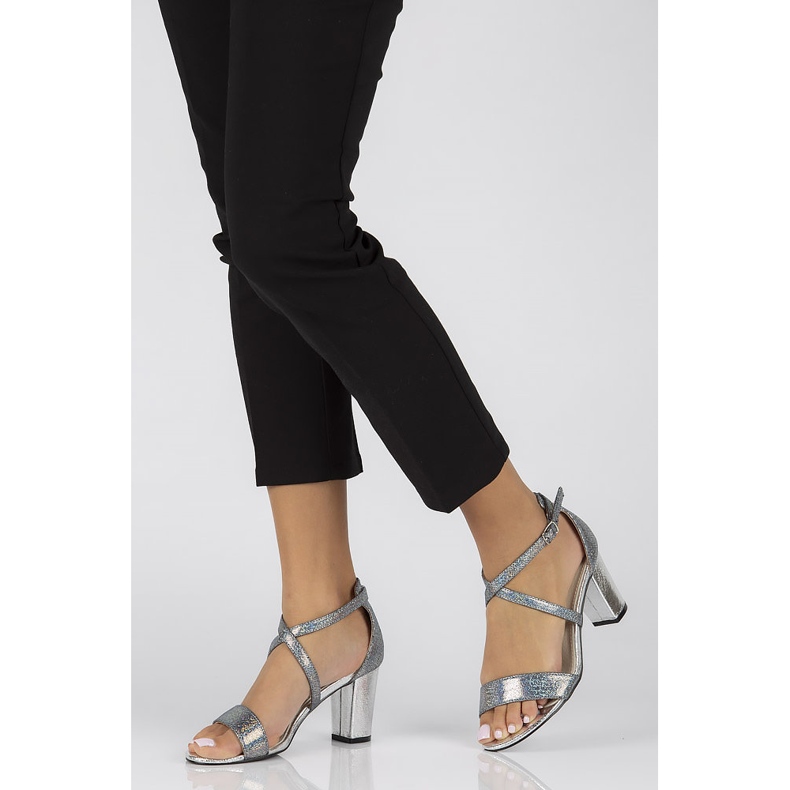 Stříbrné sandály Filippo DS1276 / 22 Si stříbrný šedá 2 Stříbrné sandály Filippo DS1276 / 22 Si stříbrný šedá 2