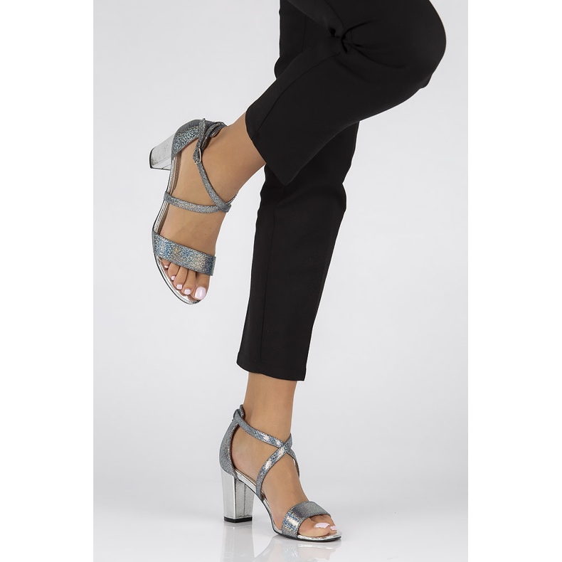 Stříbrné sandály Filippo DS1276 / 22 Si stříbrný šedá 1 Stříbrné sandály Filippo DS1276 / 22 Si stříbrný šedá 1
