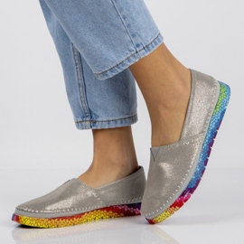 Kožené boty Filippo DP1213 / 20 Si stříbrné stříbrný 2