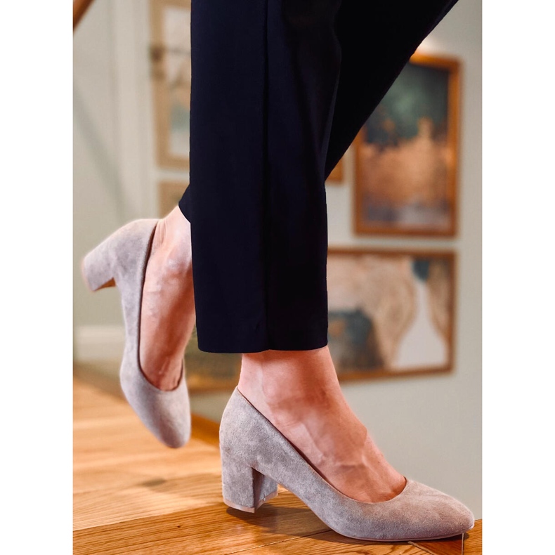 Lodičky na nízkém podpatku Phoebe Khaki béžový 2