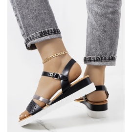 Černé dámské sandály Cubbine černý stříbro 1