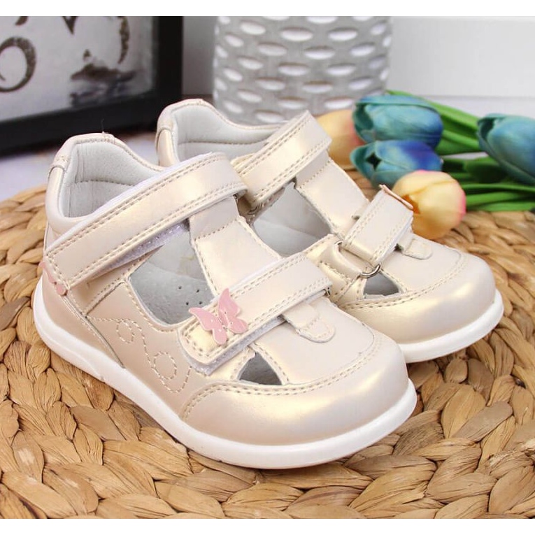 Prolamované boty na suchý zip American Club Jr AM892A zlatá zlatý 2