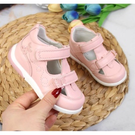 Prolamované boty na suchý zip American Club Jr AM892B růžové růžový 1