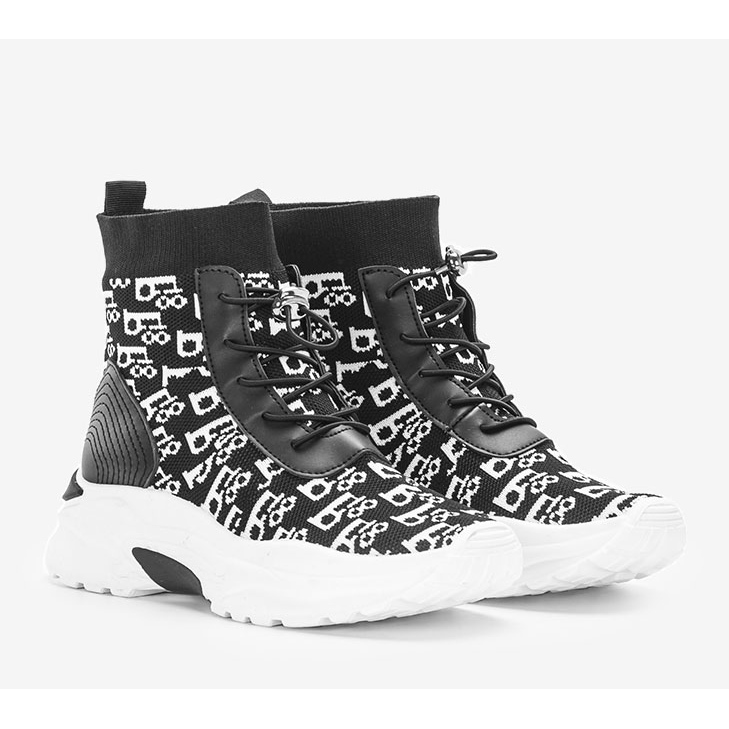 Černé dámské tenisky Erma bílý černá 1