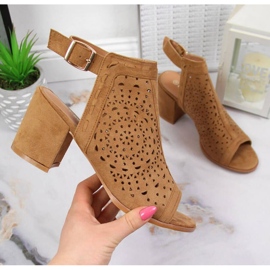 Prolamované sandály T.Sokolski W SCA160 camel hnědý 1
