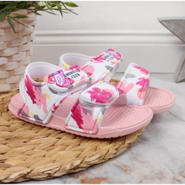 Pěnové sandály na suchý zip American Club Jr AM882A růžové růžový 2