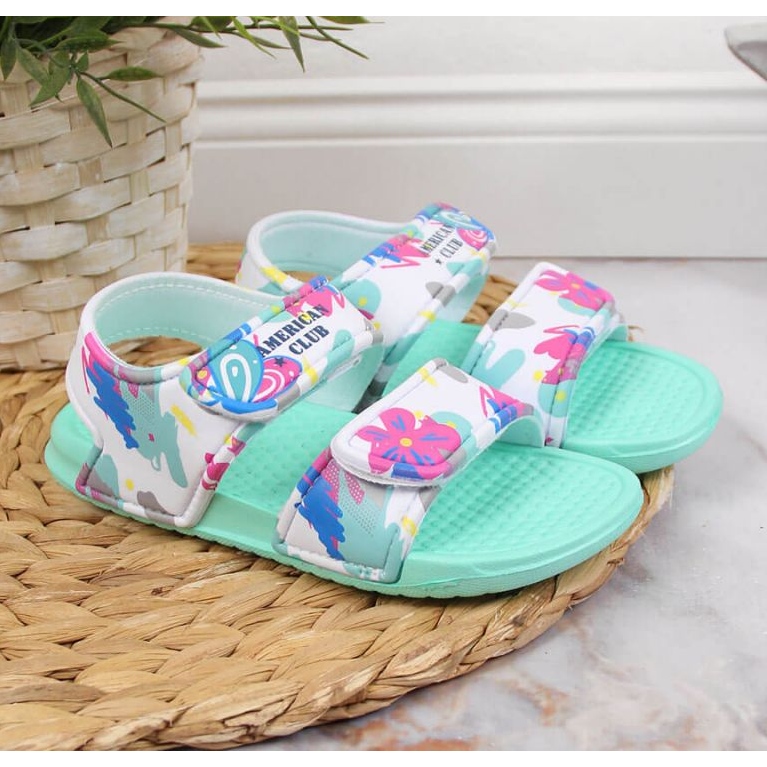 Pěnové sandály na suchý zip American Club Jr AM882B mint modrý 2