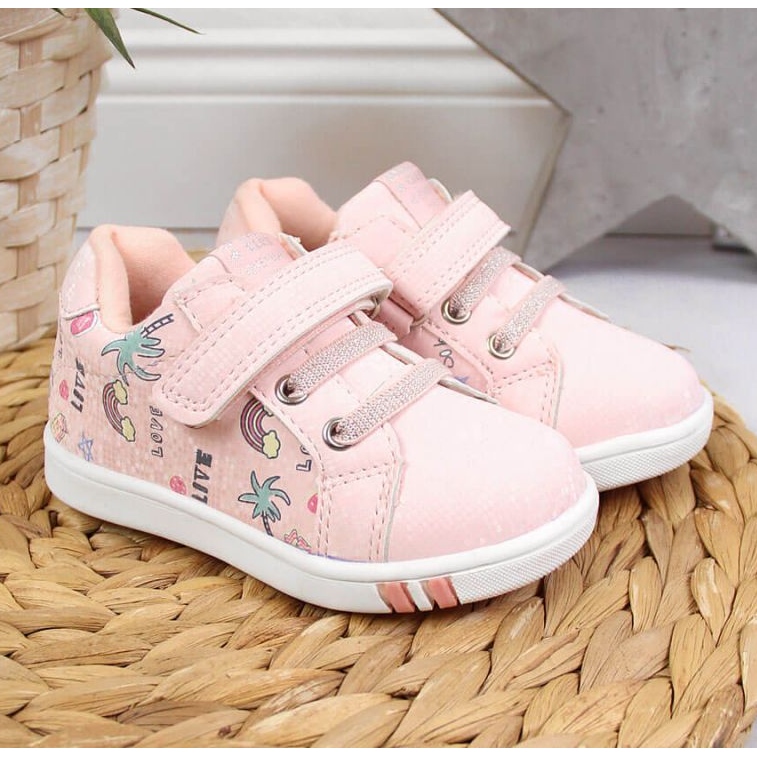 Sportovní boty na suchý zip American Club Jr AM883A růžové růžový 2