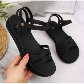Gumové sandály na suchý zip Zaxy W JJ285068 černé černá 1