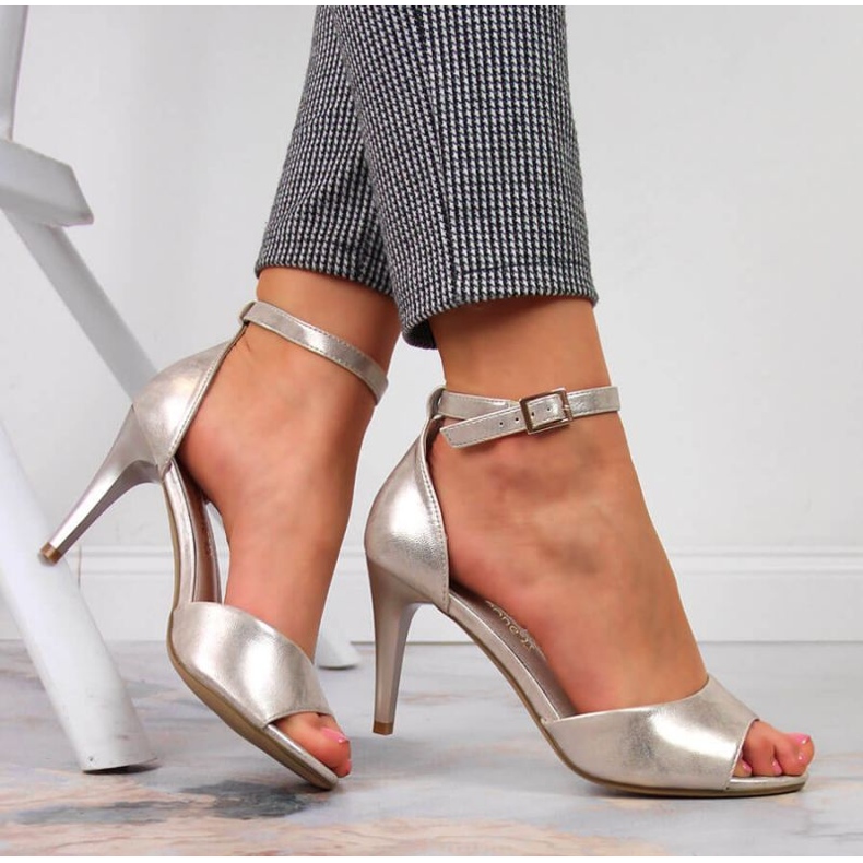 Sandály na vysokém podpatku Sergio Leone W SK374A zlatá zlatý 2