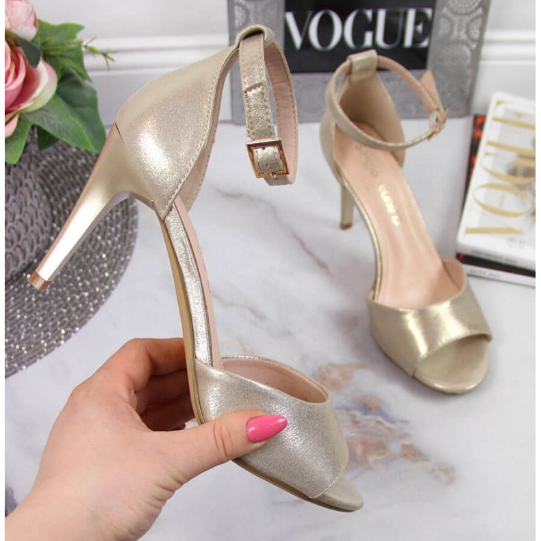 Sandály na vysokém podpatku Sergio Leone W SK374B zlaté zlatý 1