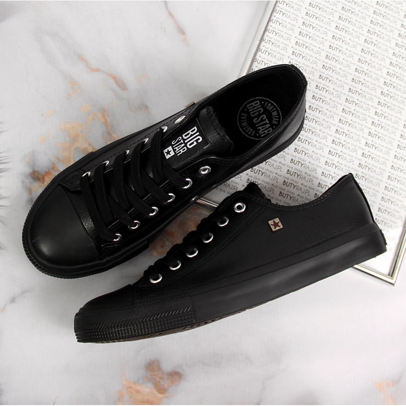 Černé nízké tenisky z eko kůže Big Star V274871 černá 1