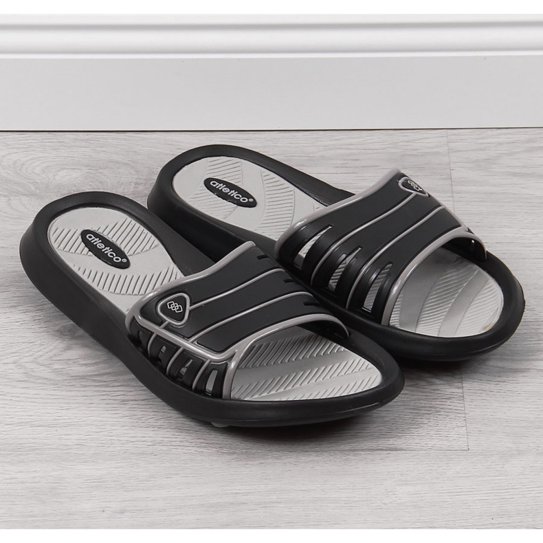 Černé pánské gumové pantofle Atletico černá 2