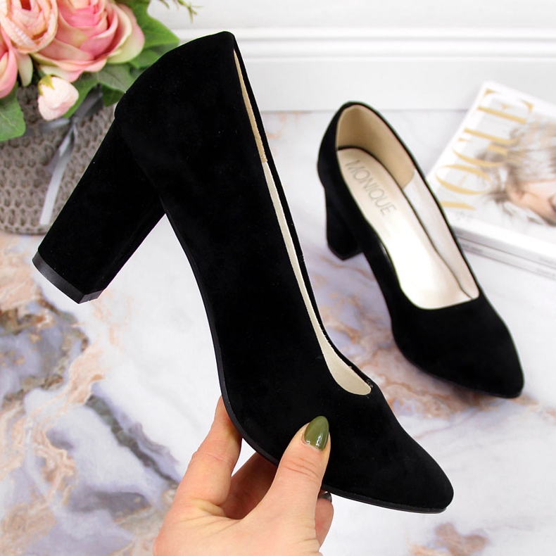 Lodičky na post černé semišové Monique černá 1