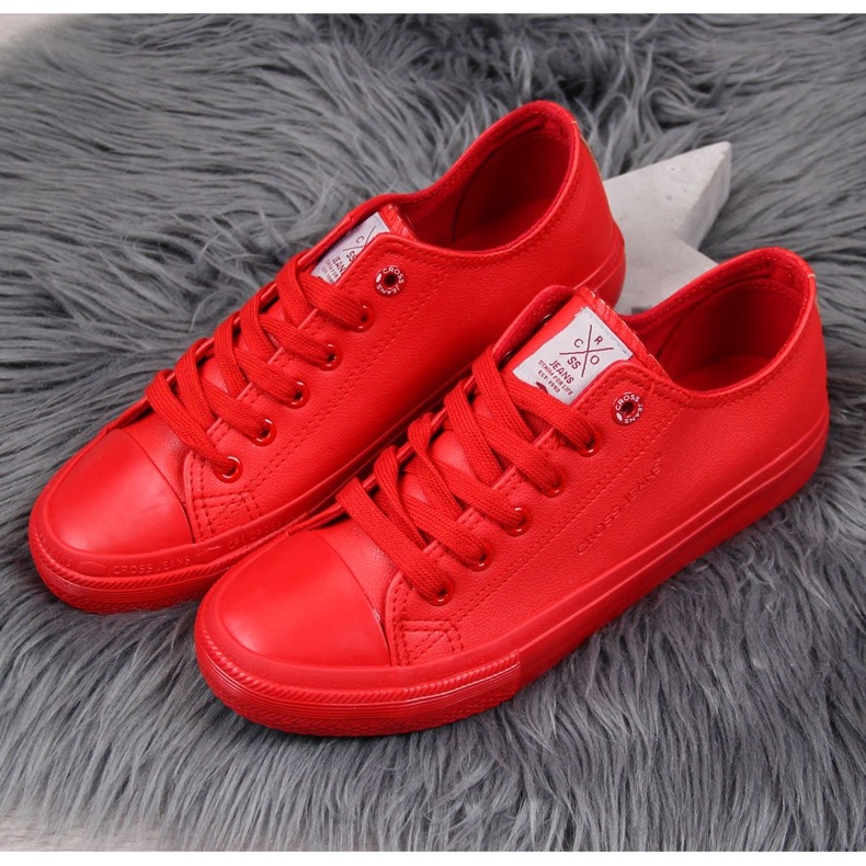 Nízké červené tenisky z eko kůže Cross Jeans DD2R4032 1