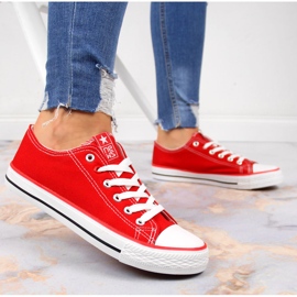 News Červené textilní nízké tenisky NOVINKA 2