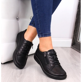 Kožené dámské boty na zip černé Helios 357 černý 1