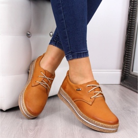 Kožené dámské boty na platformě světle hnědé Helios 380 hnědý 1