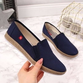 Dámské espadrilky slip on tmavě modré Big Star FF276036 námořnická modř 2