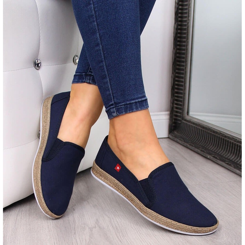 Dámské espadrilky slip on tmavě modré Big Star FF276036 námořnická modrá 1