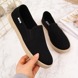 Dámské slip on černé espadrilky Big Star DD274017 černý 2