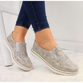 Dámské zlaté prolamované kožené boty Jezzi zlatý 1