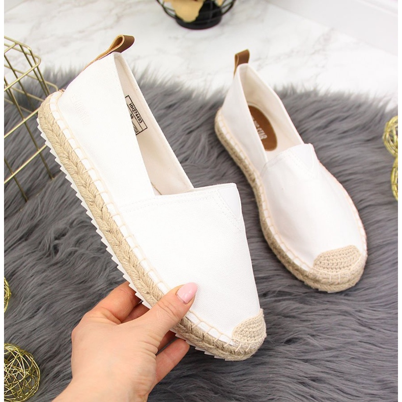 White Big Star HH274493 dámské bílé textilní espadrilky bílý 2