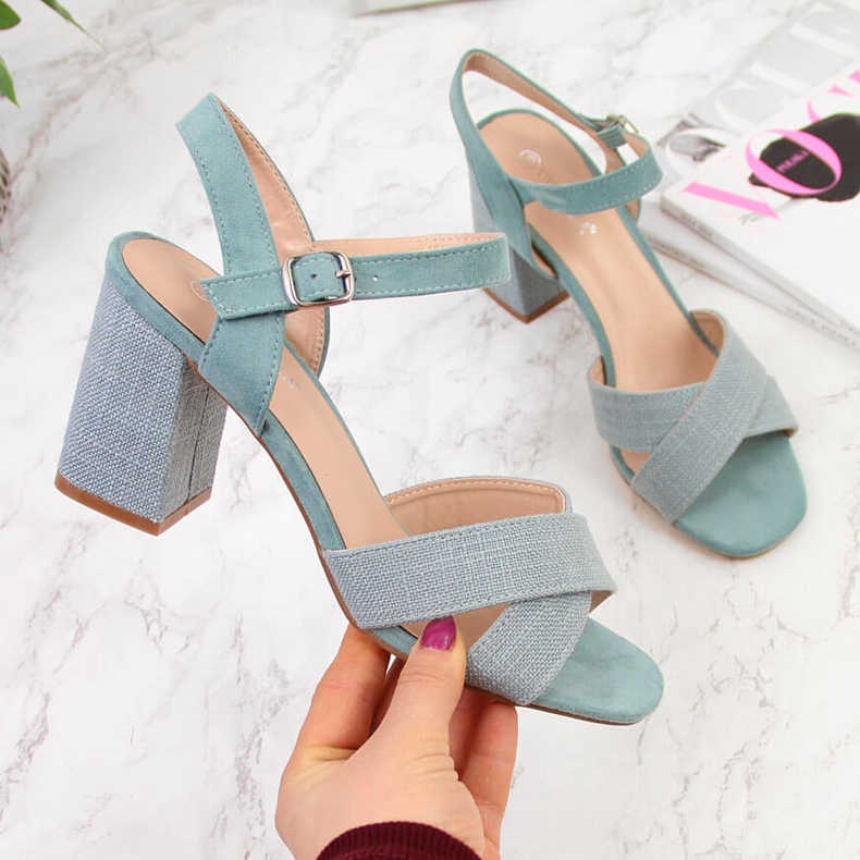 Zelené dámské sandály Vinceza na sloupku zelená 2