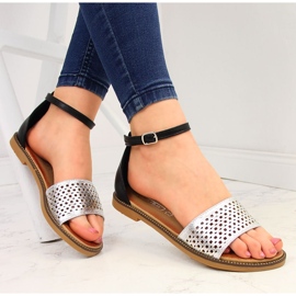 Dámské sandály s nýty černo-stříbrné Filippo černá 1