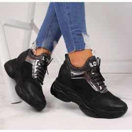 Dámské tenisky na skrytém klínku černé Navy Dot černý 1