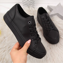 Dámské nízké tenisky na platformě černé Big Star II274098 černá 2