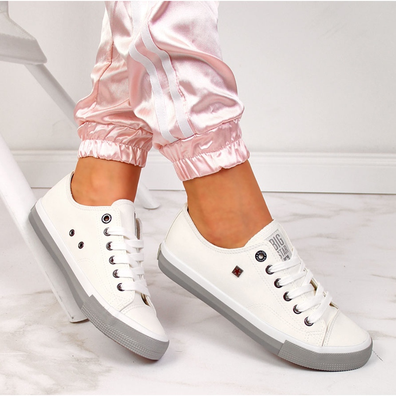 Bílé nízké tenisky z eko kůže Big Star II274230 bílý 1 Bílé nízké tenisky z eko kůže Big Star II274230 bílý 1