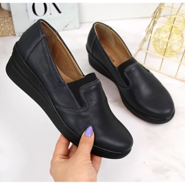 Pohodlné dámské kožené boty Helios 349 tmavě modrá námořnická modrá 2