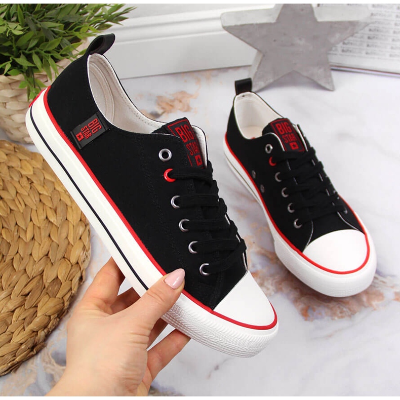 Černé textilní nízké tenisky Big Star JJ274122 černá 1