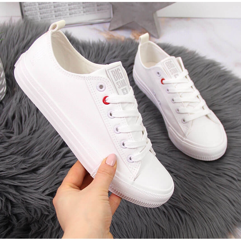 Nízký bílý textil Big Star JJ274001 2