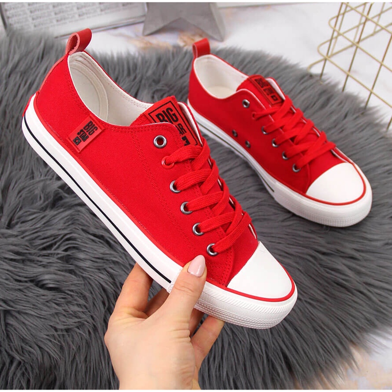 Červené textilní nízké tenisky Big Star JJ274124 1