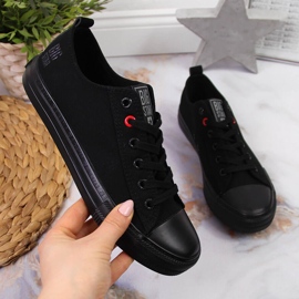 Textilní nízké tenisky celočerné Big Star JJ274003 černá 1 Textilní nízké tenisky celočerné Big Star JJ274003 černá 1