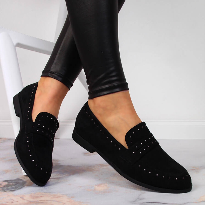 Dámské semišové boty s nýty černé Laura La.Fi černá 1
