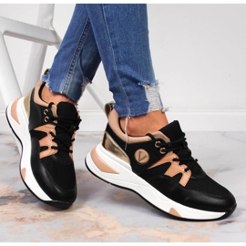 Černé dámské tenisky na platformě Vinceza černý 1