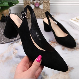 Lodičky pro ženy na černém sloupku od Sergio Leone černá 1