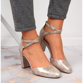 Dámské sandály na zlatém sloupku značky Sergio Leone zlatý 1 Dámské sandály na zlatém sloupku značky Sergio Leone zlatý 1