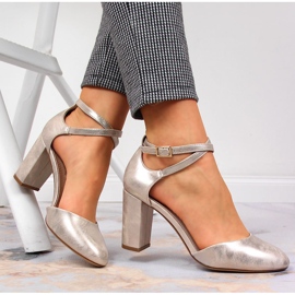 Dámské sandály na zlatém sloupku značky Sergio Leone zlatý 2 Dámské sandály na zlatém sloupku značky Sergio Leone zlatý 2