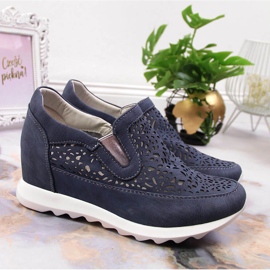 Dámské sportovní boty na klínku modré Jezzi 2