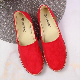Červené dámské espadrilky Vinceza s výřezem červený 1